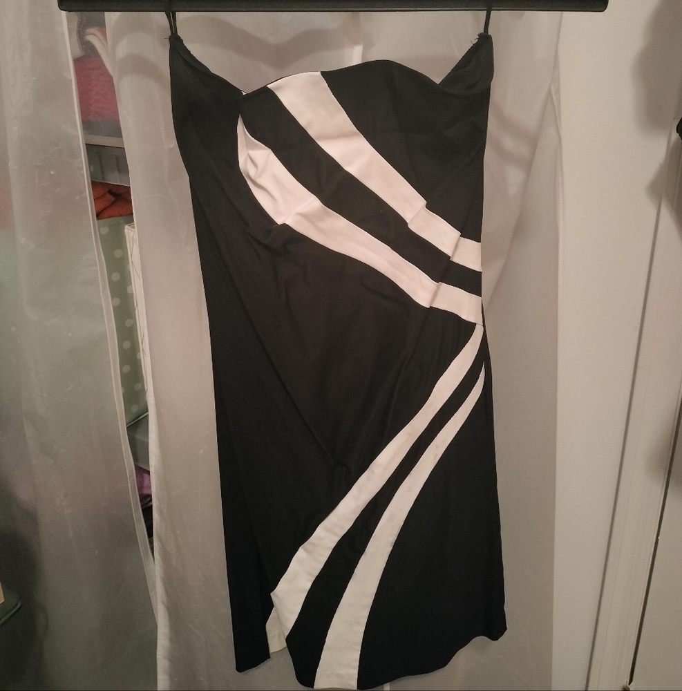 Mandee Bodycon Striped and Strapless Dress. Size L